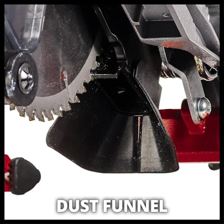 Einhell Zug-Kapp-Gehrungssäge TE-SM 216 Dual (1.800 W, Ø216 x Ø30, 215-305 mm Schnittbreite bei 45°-90°, Winkeleinstellung, Spindle-Lock, Spannvorrichtung, inkl. Hartmetall-Sägeblatt) – Bild 3