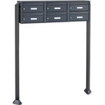 Burg Wächter Briefkastenanlage 6 Parteien anthrazit freistehend mit Standfuß