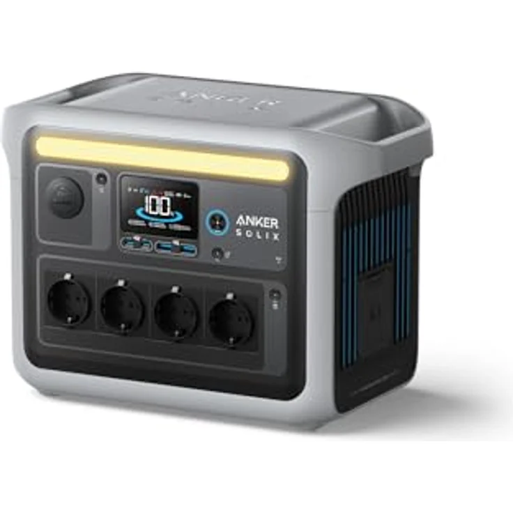 Anker SOLIX C1000 Tragbare Powerstation, LiFePO4, 1800W Solargenerator, 100% geladen in 58 Min. mit UltraFast Modus, LFP Powerstation für Outdoor, Camping und Stromreserve (Optionales Solarpanel) – Bild 1