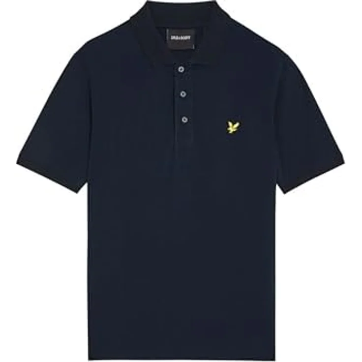 Lyle & Scott Poloshirt Basic Herren, Pique Baumwolle, entspannte Passform, klassischer Look, Adler-Logo, schwarz – Bild 5