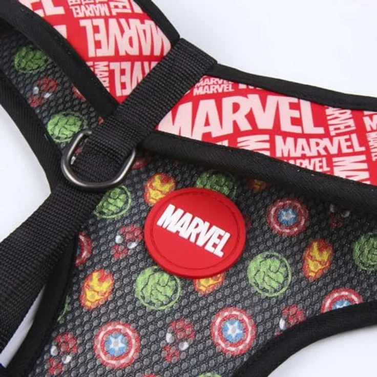 Cerdá for Fan Pets, Brustgeschirr mit Marvel Motiven, Größe M, aus 100% Polyester, strapazierfähiger Stoff mit Metallanhängern, offiziell lizenziert von Marvel – Bild 3