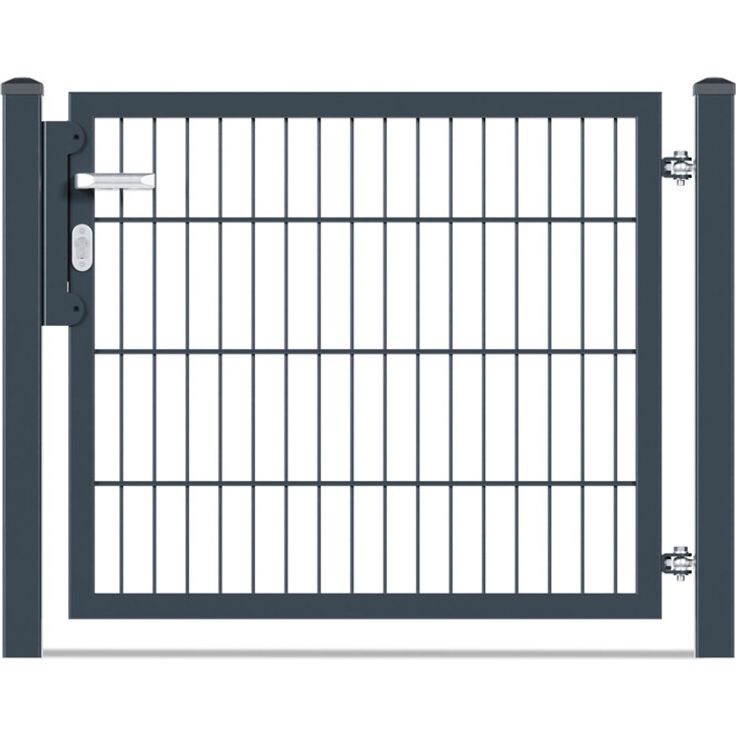 deutsche zauntechnik Drehflügeltor 'Vario basic DS', anthrazitgrau, inklusive Pfosten und Zubehör, Feuerverzinkter Korrosionsschutz, 100 x 80 cm