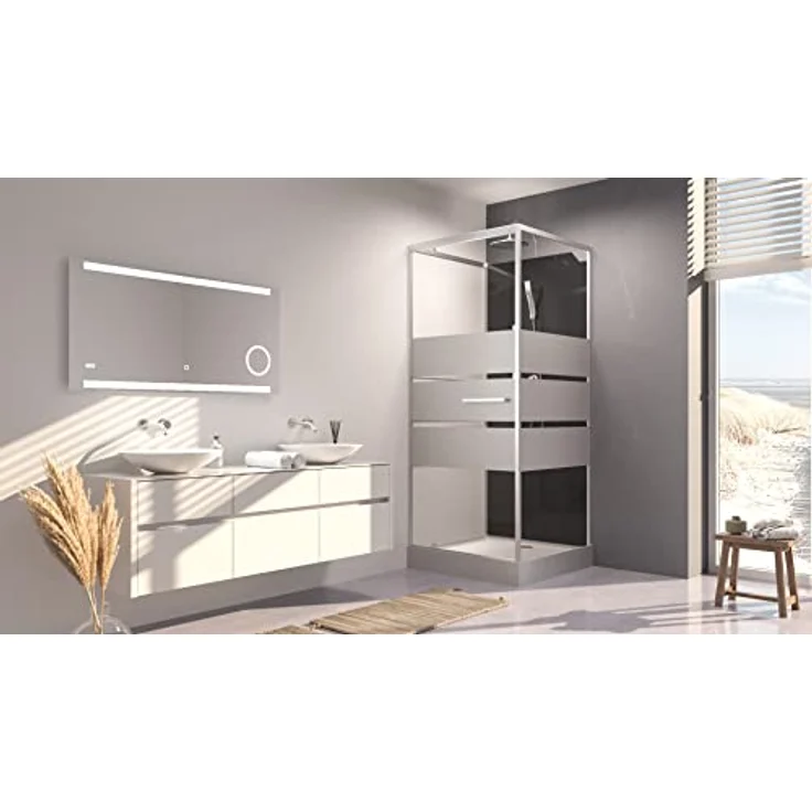 MARWELL Komplettdusche Fertigdusche Dusy 90 x 90 x 225 cm – Dusche mit Fronteinstieg – Duschkabine mit hochwertigen Aluminiumprofilen - Einstiegshöhe 15,5 cm – Bild 1