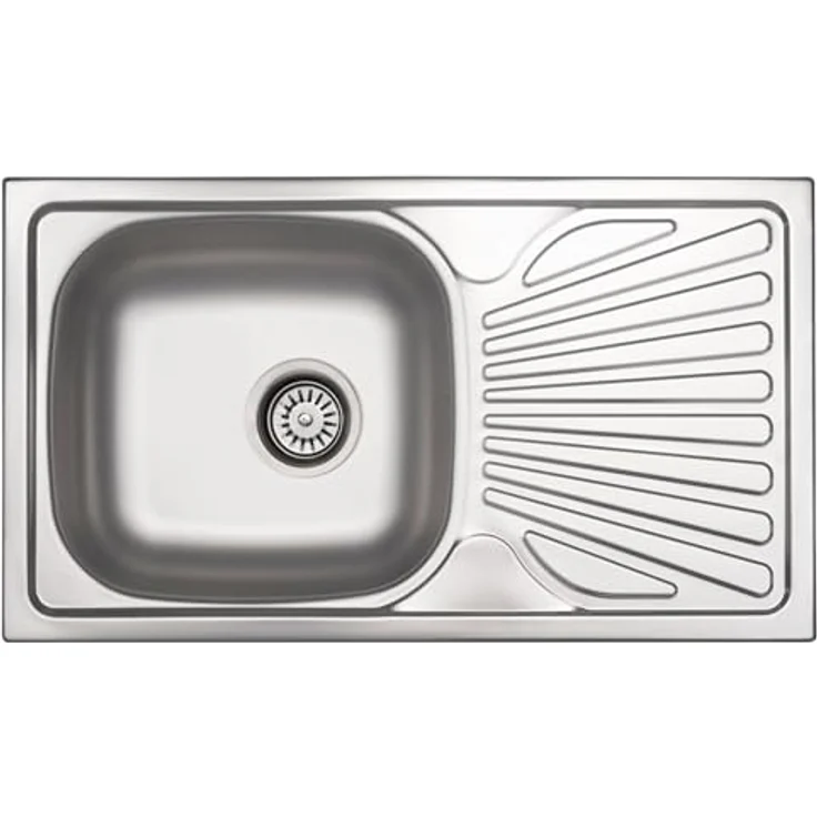 Quellmalz Einbauspüle Pisa D401, Edelstahlspüle mit reversibler Montage, 760 x 435 mm – Bild 1