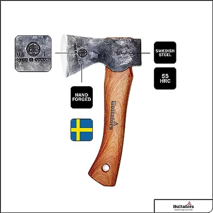 Hultafors Axt PREMIUM AGELSJÖN 0,5 Holzaxt Holzbeil Hickory 235 mm/9" – Bild 3