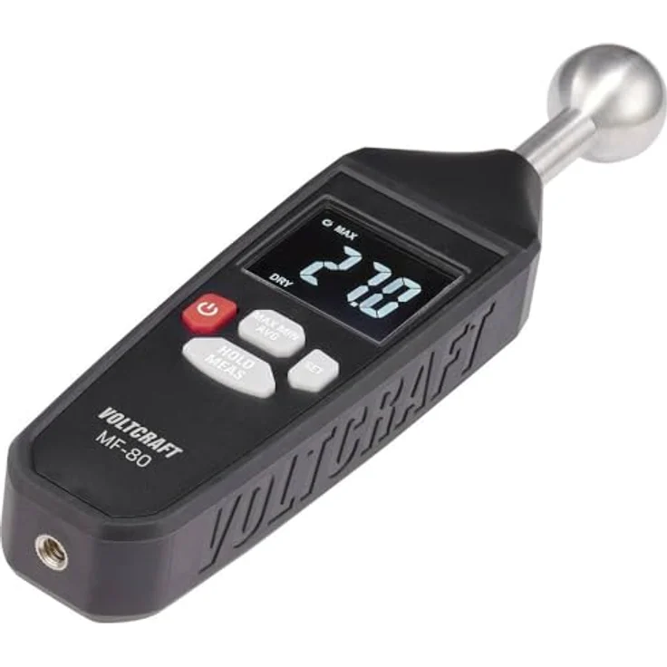 VOLTCRAFT Feuchtigkeitsmesser Feuchtemessgerät MF-80, zerstörungsfreie Messung bis zu 40 mm Tiefe, CM-Verfahren, akustischer Alarm, Hold-Funktion, 3 AAA-Batterien inklusive – Bild 4
