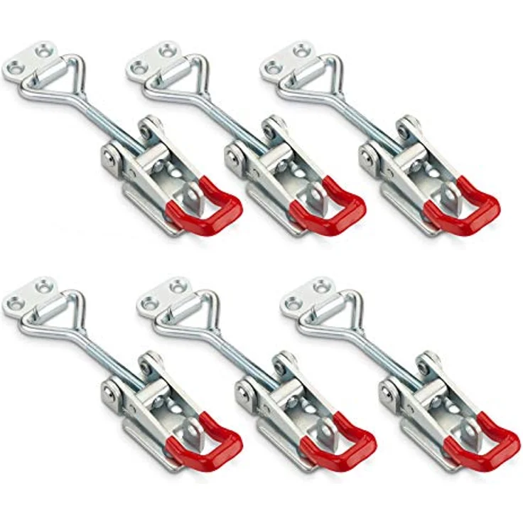 SOTECH 6er Set Spannverschluss M6, abschließbar, Haltekraft 220kg, verzinkter Stahl mit Gummiüberzug – Bild 1