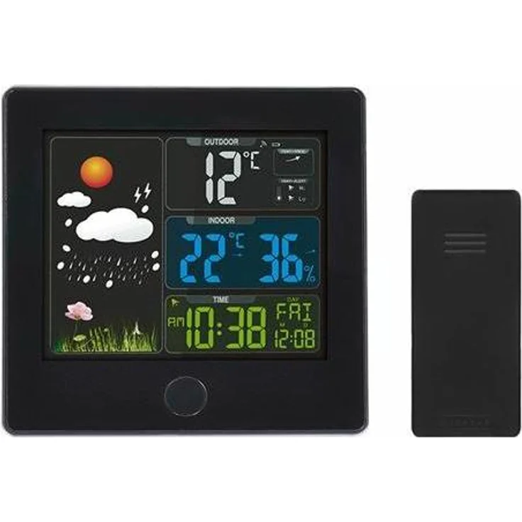 Olight TE80 Wetterstation, Farb-LCD, Temperatur- und Luftfeuchtigkeitsmessung, Reichweite bis 60 Meter, schwarz