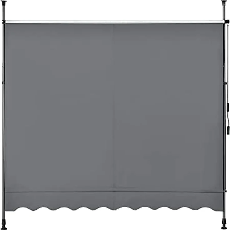 Pro.tec - Klemmmarkise 150x120x200-300cm ohne Bohren Mittelgrau – Bild 5