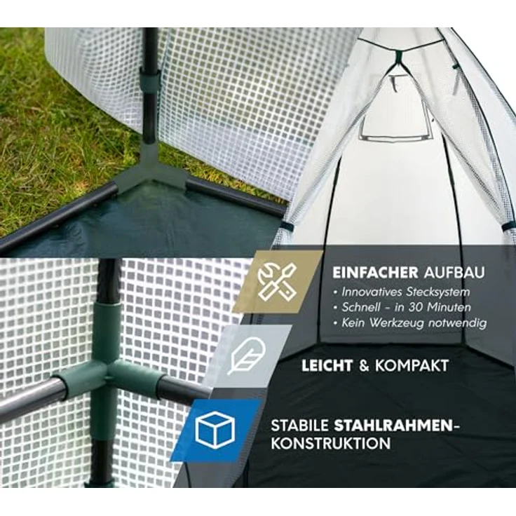 WESTMANN Überwinterungszelt Minze | 200x200x200 cm Weiß| Pflanzenschutz & Foliengewächshaus zum Überwintern von Pflanzen – Bild 5