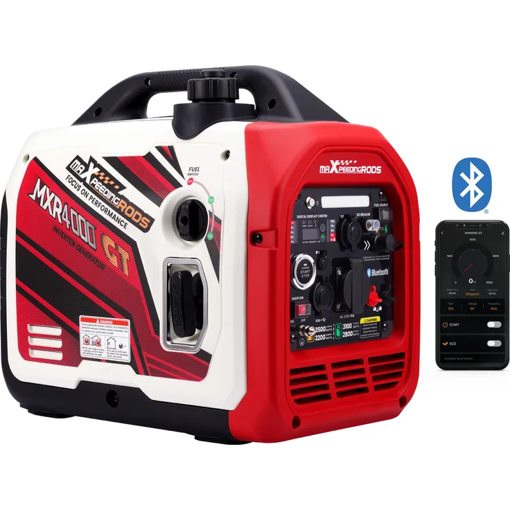 maXpeedingrods Benzin/LPG 3,5kW Inverter Stromerzeuger mit Bluetooth, Seilzugstarter und Elektrostart