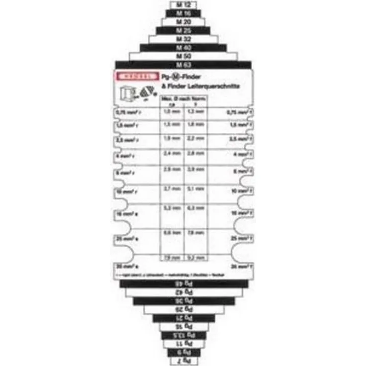 HENSEL Steinbohrer Hensel Pg-M-und Leitungsfinder PG-M-Finder, zur einfachen Bestimmung von Lochdurchmessern und Leiterquerschnitten, Kunststoff