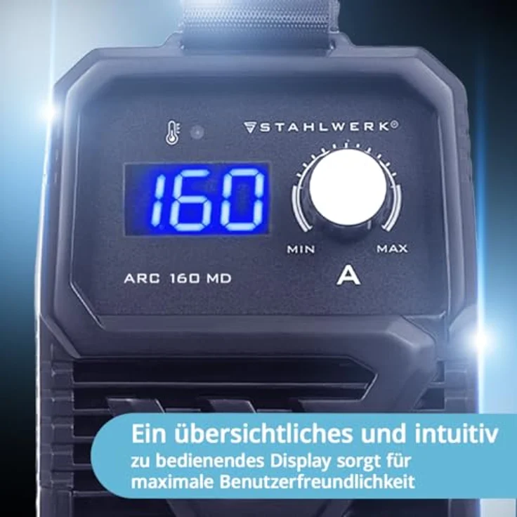 STAHLWERK ARC 160 MD - DC Schweißgerät, 160 Ampere Vollausstattung für MMA und WIG, inkl. Schutzhülle und Schweißhelm ST-450R – Bild 7