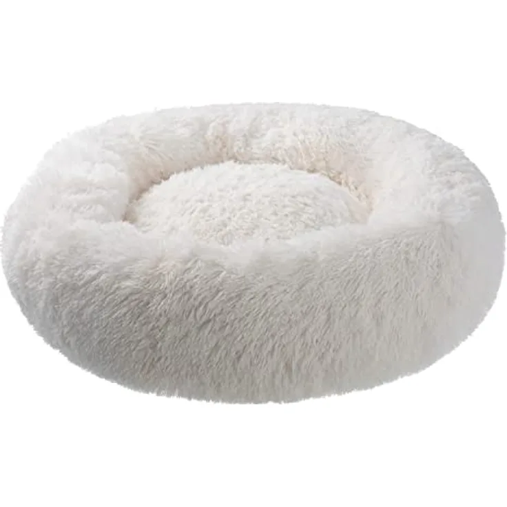 Petstuff Hundekissen Rund Donut, rutschfest, flauschig, waschbar, Farb- u. Größenwahl, beige, Ø 60 cm