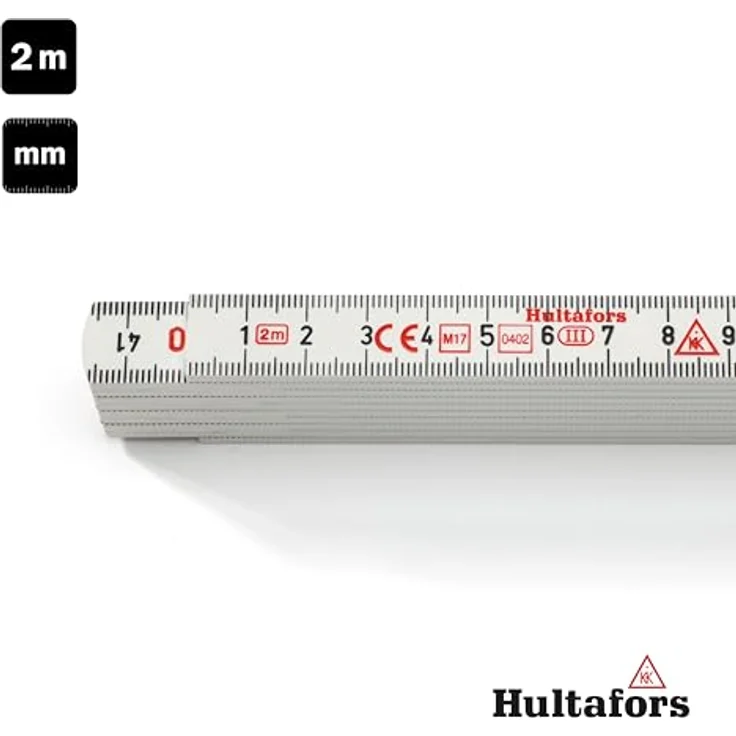 Hultafors Gliedermassstab Kunststoff 2m weiss – Bild 6