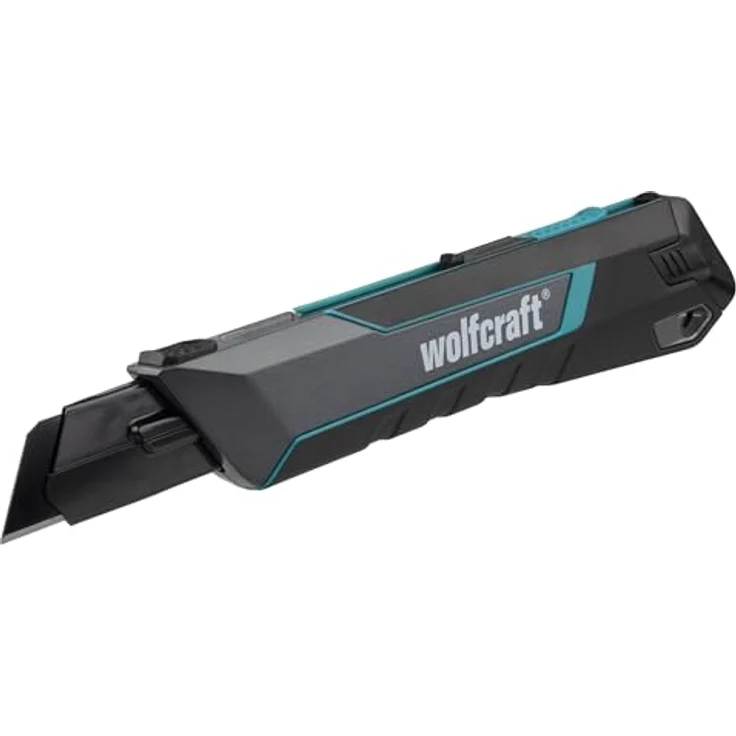 Wolfcraft 4291000 PRO SAFETY Abbrechklingenmesser 25mm, ergonomisches Teppichmesser mit PRO SHARP-Klinge für Links- und Rechtshänder – Bild 1