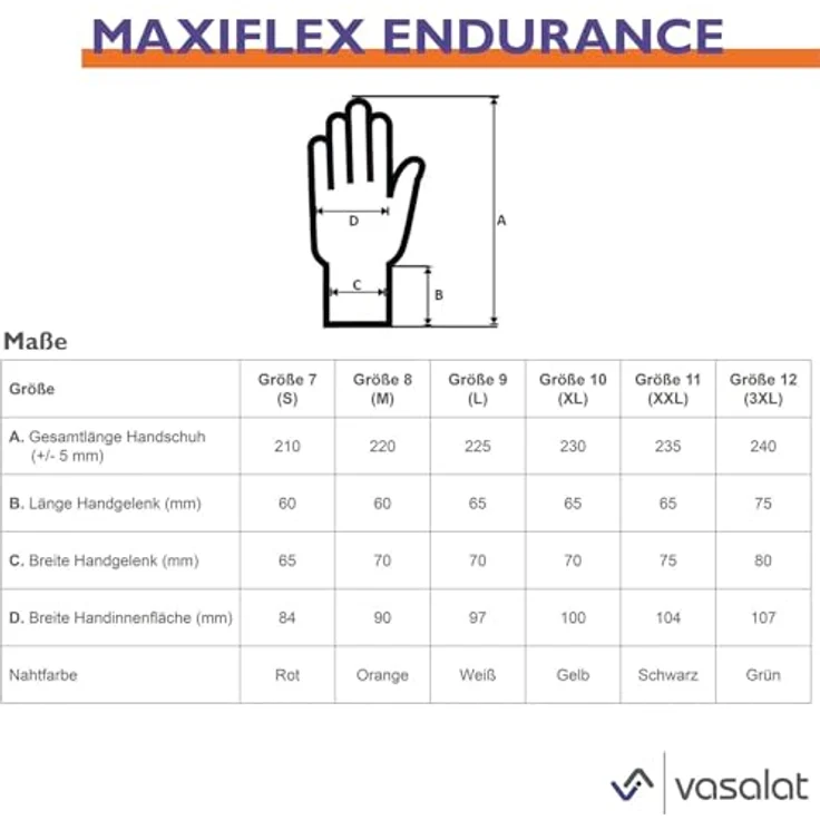 Handschuhe ATG Maxiflex Endurance 844 Arbeitshandschuh Größe 9 (L) | 5 Paar – Bild 4