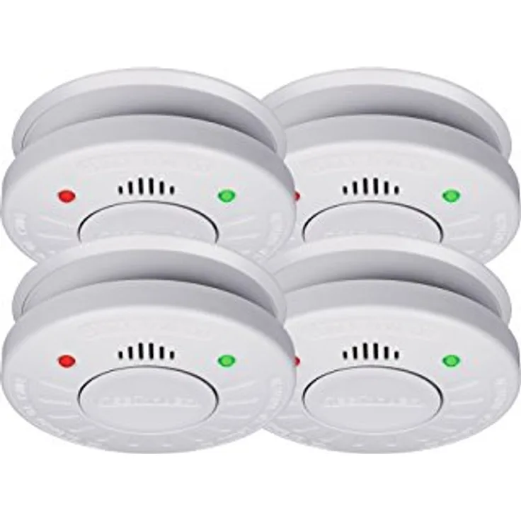4er-Set SMARTWARES Rauchmelder mit 10 Jahres Batterie - VdS Zertifiziert + Stummschaltfunktion