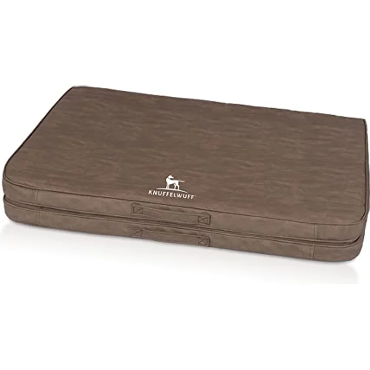 Knuffelwuff Hundematte Roanoke, Faltbare Reisematte mit orthopädischer Memory Foam Schaummatratze, gestepptes Kunstleder – Bild 3