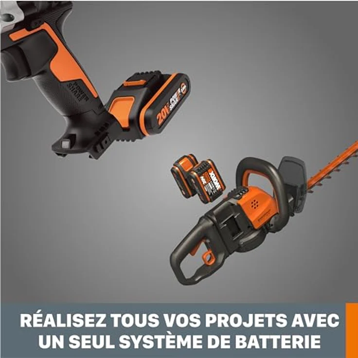 WORX WA3611, 2er-Pack 20V 4Ah Akkus mit 2A Doppelladegerät, kompatibel mit PowerShare Werkzeugen – Bild 4