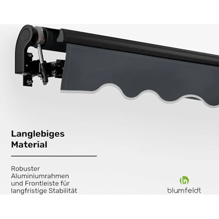 blumfeldt CloudShade Markise (Set), UV-Schutz Gelenkarmmarkise mit WLAN und Bluetooth Smart Remote, 250 x 200 cm für Balkon und Terrasse – Bild 4