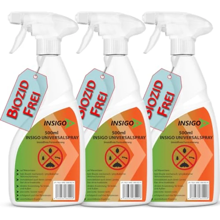 INSIGO Insektenspray Universalspray 1,5 l, biozidfreie Formel, geruchsarm, brennt/ätzt nicht – Bild 1