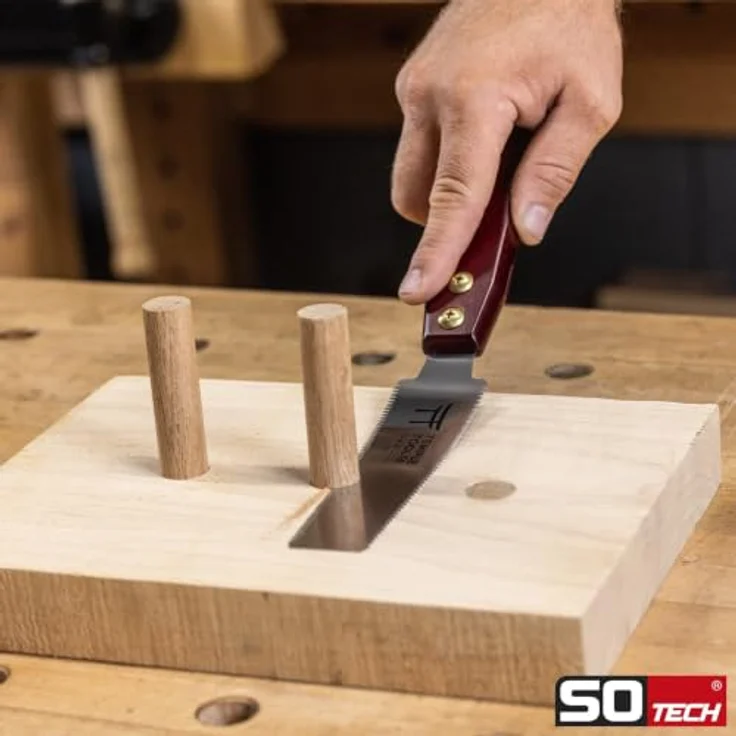 SO-TECH® Japansäge F-150, doppelseitige Flush Cut Zugsäge, 150 mm Klingenlänge für präzise bündige Schnitte in Holz – Bild 3