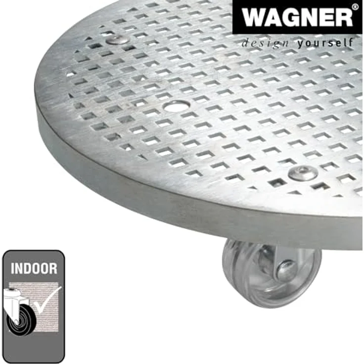 WAGNER Pflanzenroller Steel Retro, Ø 30 cm, verzinkter Stahl mit transparenten Rollen, Tragkraft 50 kg, für Innen- und Außenbereiche – Bild 4