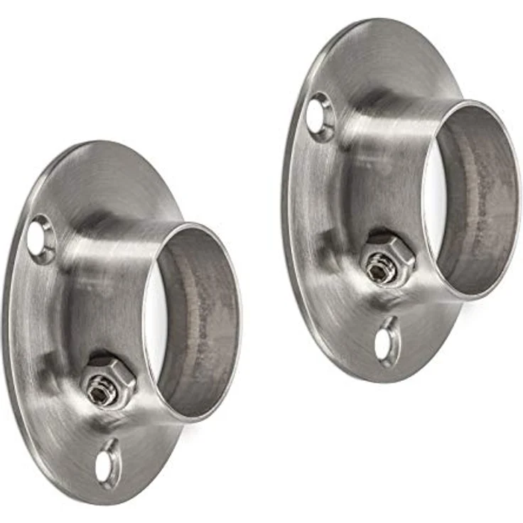 SO-TECH® Schrankstangenträger, 2er Set Edelstahl rund, 25 mm Durchmesser, stilvolles CIRCLE Design – Bild 1