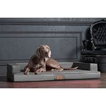 tierlando® Orthopädisches Design Hundesofa Gibson VISCO Kunstleder kubische Form Größe: GI3- M 80cm | Farbe: 06 Grau - Preisvergleich