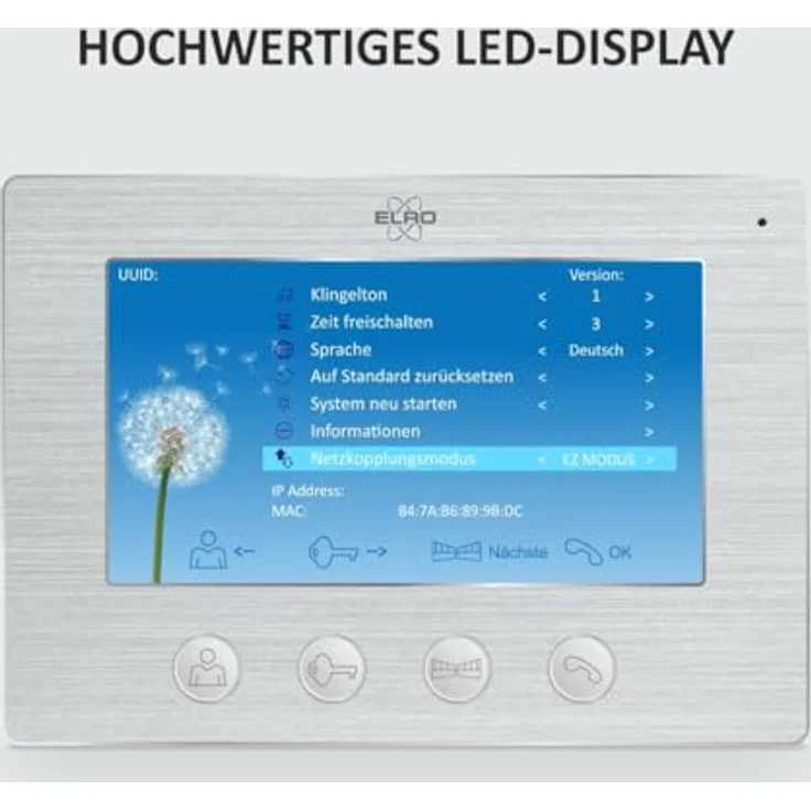 Elro IP 3 Familienhaus Video-Türsprechanlage, 6-tlg. mit Full HD Nachtsichtkamera, WLAN, Gegensprechanlage, vandalismusgeschützt, inklusive 3 Farbmonitoren – Bild 5