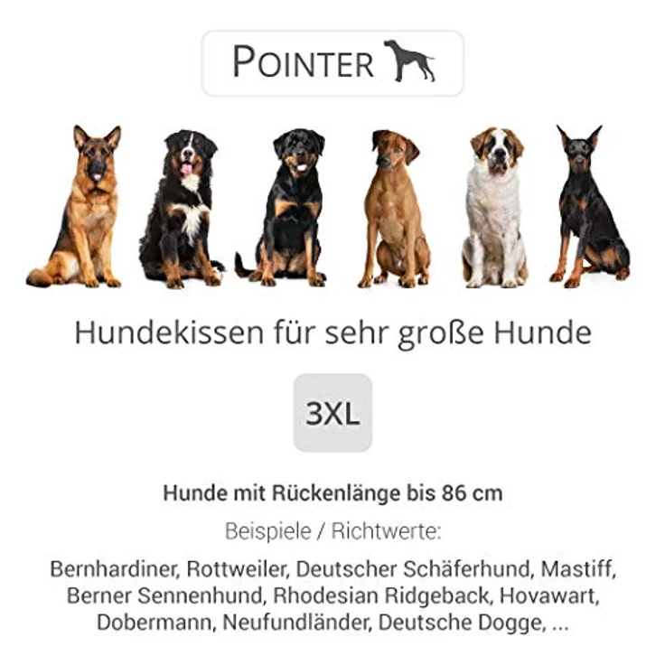 Pointer | Hundekissen Urban - orthopädisch, waschbar, robust, bequem (XXXL - 90x80 cm, Grau) – Bild 4