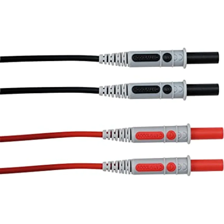 Chauvin Arnoux Messleitungs-Set [4mm Sicherheits-Stecker - 4mm Sicherheits-Buchse] 1.5m Rot, Schwarz