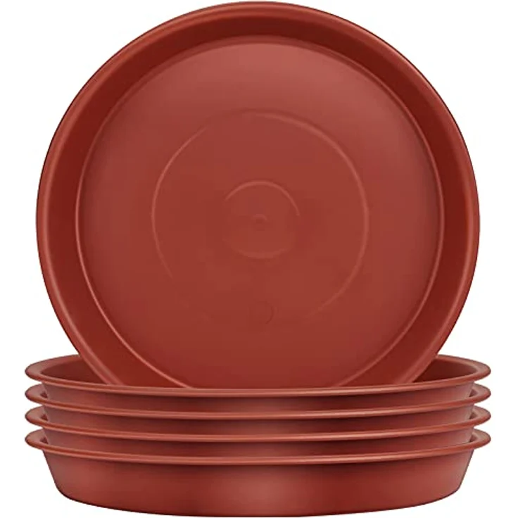 TStarJungle Blumentopf Untersetzer 5er Set, 14 cm, robuster Kunststoff für Innen- und Außenpflanzen, hohe Bauhöhe zum Schutz von Oberflächen – Bild 1