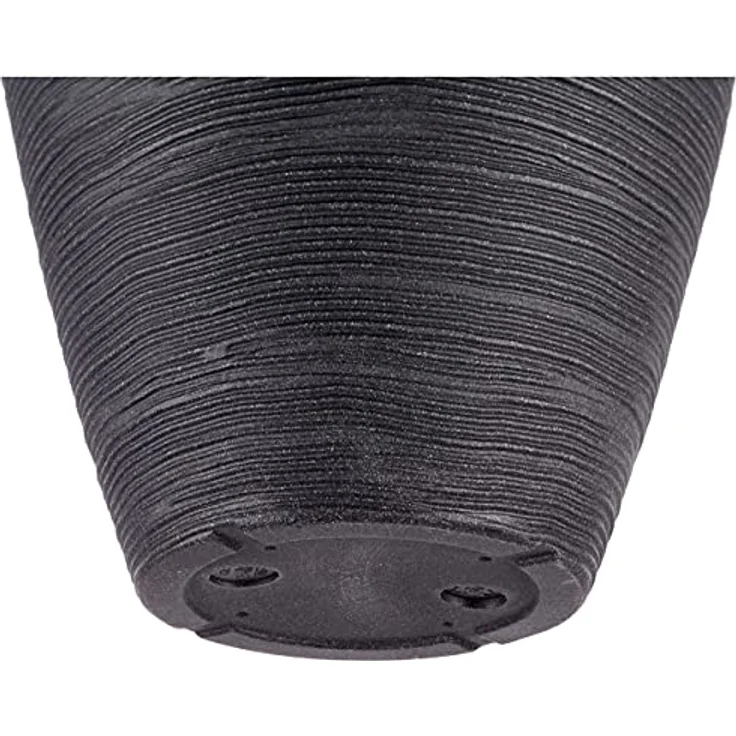Dehner Pflanzvase Vino | Übertopf, Pflanzgefäß | für Topfpflanzen | modern, rund, formstabil, robust | Riffelstruktur | Indoor, Outdoor | Kunststoff | anthrazit | Ø 40 cm, Höhe 60 cm – Bild 4