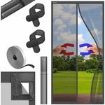 KESSER® Magnet Fliegengitter Tür, Insektenschutz Magnetvorhang mit einfacher Klebemontage für Balkontür, Terrassentür, Kellertür, anthrazit, 90 x 200 cm