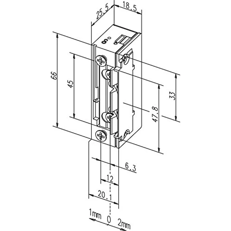 effeff Elektro-Türöffner EFF-EFF 118.13 ProFix 2, kleinster Standardtüröffner, eE-Funktion 11-13 VDC, Indoor – Bild 2