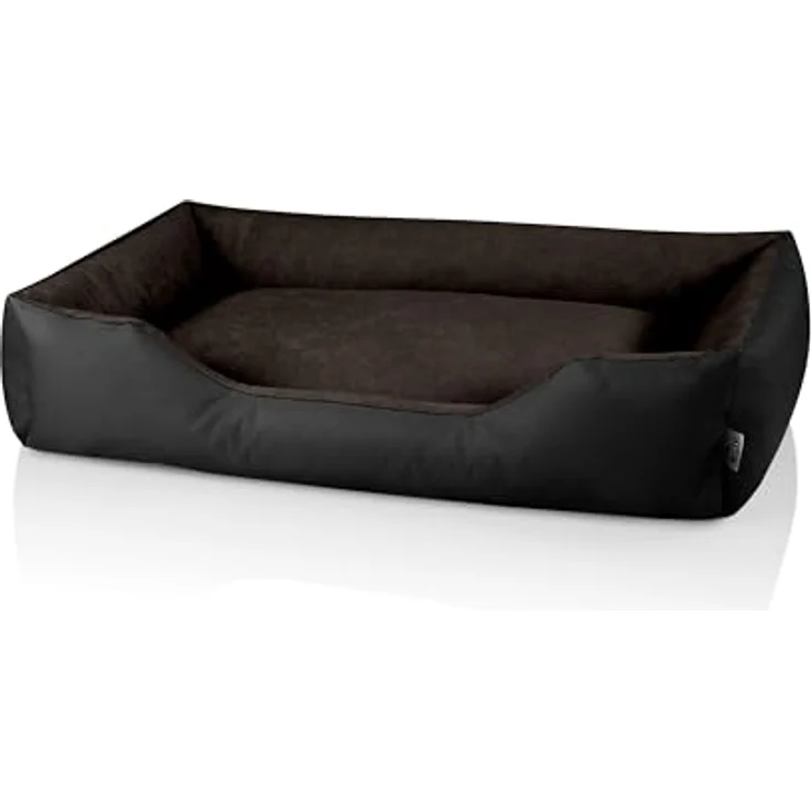 BedDog Hundebett LUPI, Hundekissen mit abziehbaren waschbaren Bezug, Hundekorb, Hundesofa, für große Hunde, XXL, schwarz-braun – Bild 2