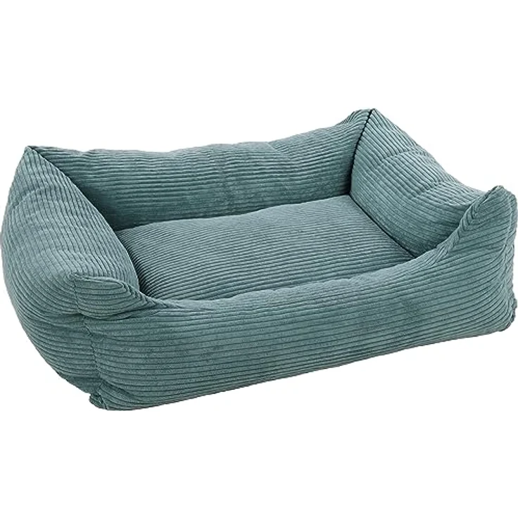 Flamingo Rechteckiges Velutto-Körbchen Blau – 100 x 80 cm, luxuriöser Komfort für mittelgroße bis große Hunde – Bild 1