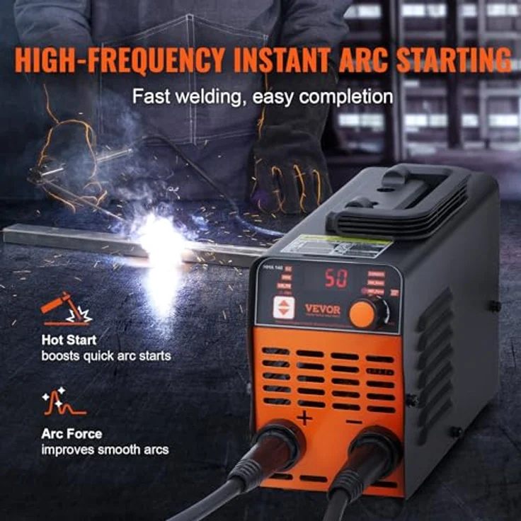 VEVOR 220 V Stabschweißgerät 140 A ARC/Lift WIG, tragbares 2-in-1 Schweißgerät mit großem LED-Display, Hot Start, Arc Force, Anti-Stick und VRD – Bild 4