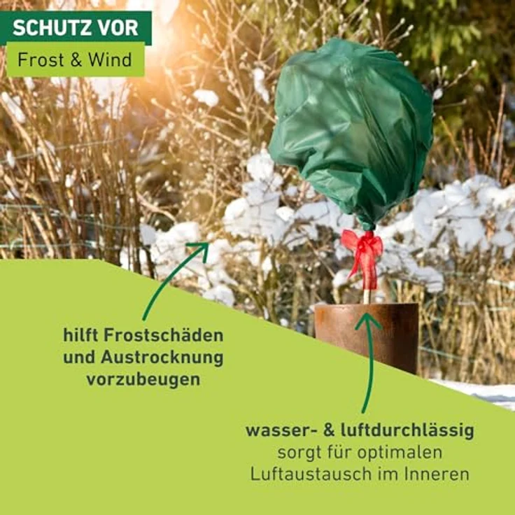 Windhager Wintervlies, Thermovlies, Kälteschutz, Frostschutz für Pflanzen, Winterschutz, grün, 1,6 x 10 m, 30g-m², 07919 – Bild 5