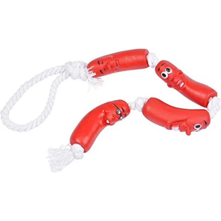 CODICO Spielzeug-Wurst 67,5 cm + Seil aus Baumwolle für Hunde