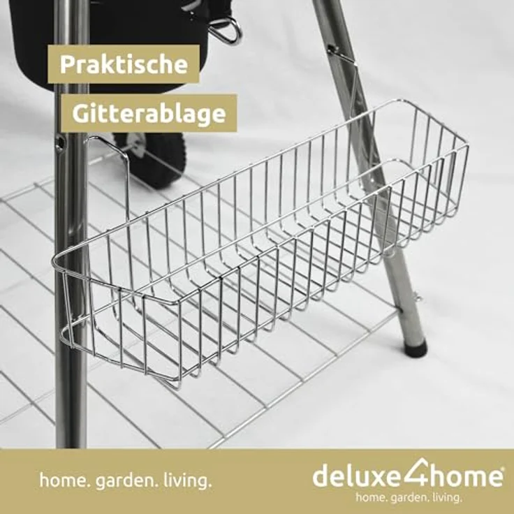 deluxe4home® Kugelgrill mit Deckel Ø55 cm Schwarz I Rollbarer BBQ-Grill mit Aschebehälter & Grillhandschuh – Bild 5