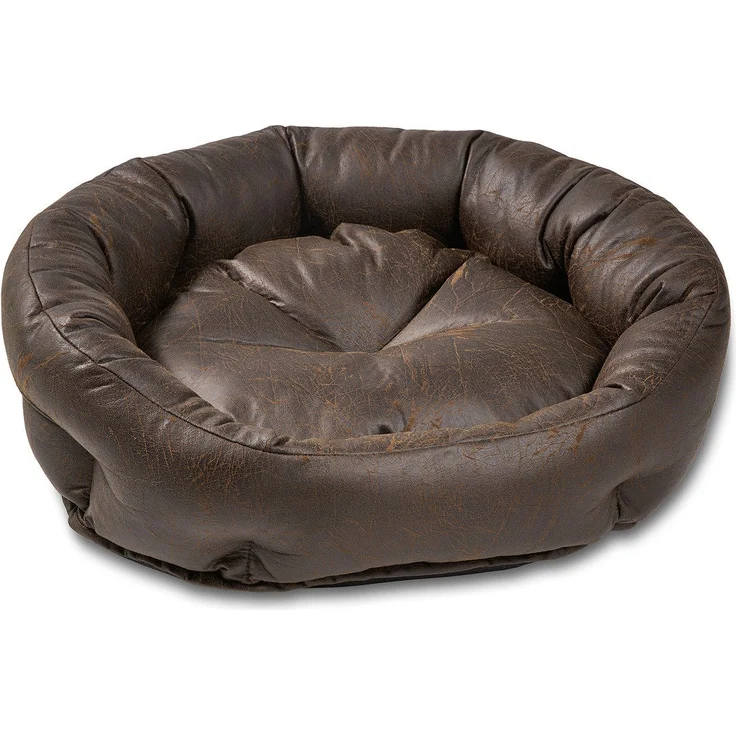 Wolters Tierbett Vintage Hundekörbchen braun, gemütlicher Schlafplatz im Vintage-Look, pflegeleicht und waschbar – Bild 1