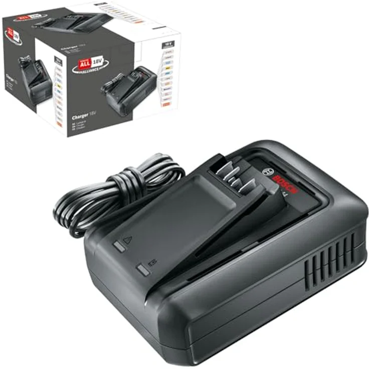 Bosch Schnellladegerät AL 18V-44 (18V System, 4,4A Ladestrom, Akku-Ladezeit 2,0/2,5/4,0/6,0 Ah: 34/44/59/87 min; integrierte Wandhalterung) – Bild 1