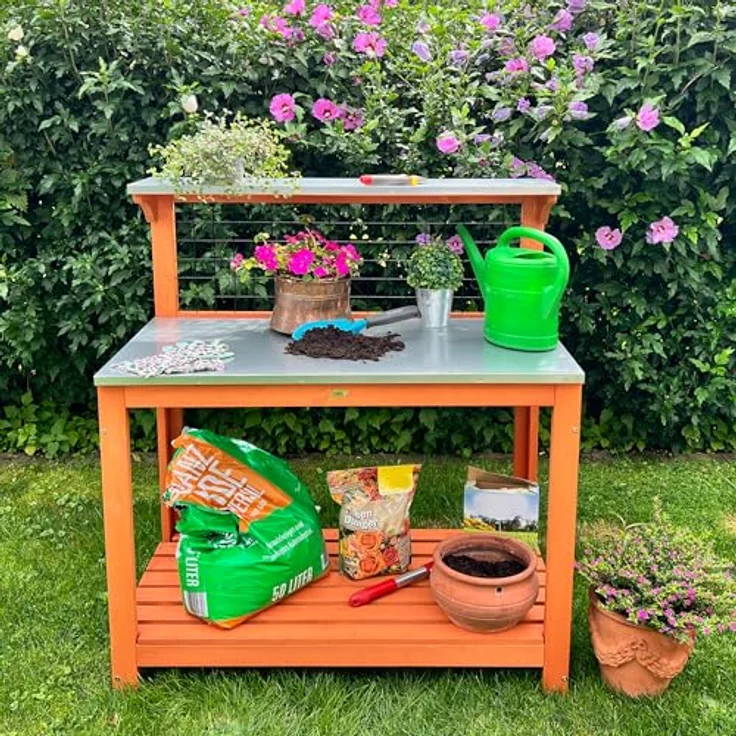 Pflanztisch mit verzinkter Arbeitsplatte, 101 x 55 x 117 cm - Habau – Bild 4