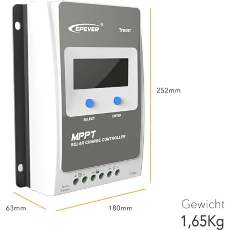 EPEVER Tracer 4210AN MPPT Laderegler 40A 12V/24V LCD Display, ideal für Wohnmobile – Bild 5