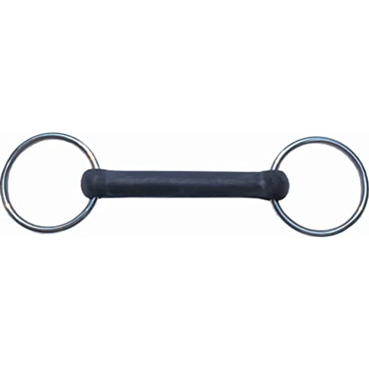 AMKA Gummi Trense Gummi Stangengebiss biegsam Stärke 18 mm, Ringe 65 mm, strapazierfähig, schwarz – Bild 1
