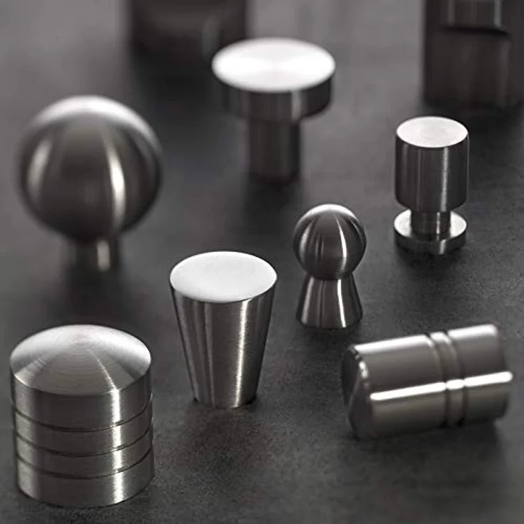 SO-TECH Möbelknopf BRISTOL, Ø 30 mm, Höhe 32 mm, gebürsteter Edelstahl, inkl. M4 Befestigungsschraube – Bild 4