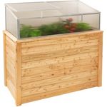 WESTMANN Hochbeet mit Frühbeetaufsatz Klassik Plus 130 | Lärchenholz FSC-Zertifiziert | Aluminiumrahmen | Natur/Silber | 130x65x100cm